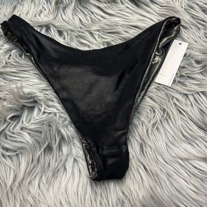 koral gaze reversible black & silver  Shimmery Bikini Bottom S